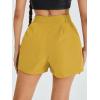 imageFloerns Womens Casual Solid High Waist Wide Leg Shorts with PocketYellow Solid