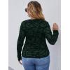 imageFloerns Womens Plus Size Leopard Print Mock Neck Mesh Long Sleeve Tee Shirt TopForest Green