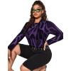 imageFloerns Womens Plus Size Leopard Print Mock Neck Mesh Long Sleeve Tee Shirt TopPurple