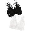 imageFloerns Womens Sexy Lace V Neck Criss Cross Back Bralette Crop TopBlack White