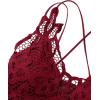 imageFloerns Womens Sexy Lace V Neck Criss Cross Back Bralette Crop TopPink Red