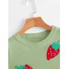 imageFloerns Womens Sleeveless Round Neck Cute Strawberry Sweater Vest Crop Shirt TopMint Green