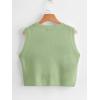 imageFloerns Womens Sleeveless Round Neck Cute Strawberry Sweater Vest Crop Shirt TopMint Green