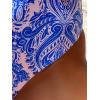 imageFloerns Womens Tie Shoulder Onepiece Swimsuit Floral Print Monokini SwimwearBlue and White