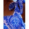 imageFloerns Womens Tie Shoulder Onepiece Swimsuit Floral Print Monokini SwimwearBlue and White