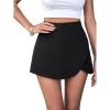 imageFloerns Womens Casual Solid High Waist Split Wrap Front Summer Short Skorts Skirts Black M