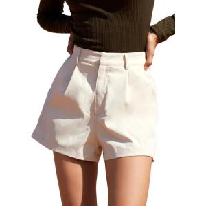 imageFloerns Womens Casual Solid High Waist Wide Leg Shorts with Pocket0khaki