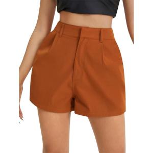 imageFloerns Womens Casual Solid High Waist Wide Leg Shorts with PocketGinger