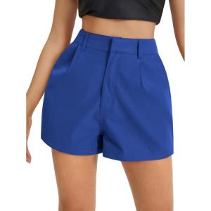 imageFloerns Womens Casual Solid High Waist Wide Leg Shorts with PocketRoyal Blue