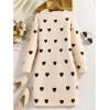imageFloerns Girls Long Sleeve Mock Neck Rib Knit Fitted Pencil DressApricot Dots