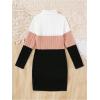 imageFloerns Girls Long Sleeve Mock Neck Rib Knit Fitted Pencil DressBlack Multi