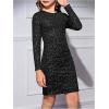 imageFloerns Girls Long Sleeve Mock Neck Rib Knit Fitted Pencil DressBlack Star