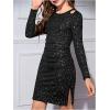 imageFloerns Girls Long Sleeve Mock Neck Rib Knit Fitted Pencil DressBlack Star