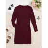 imageFloerns Girls Long Sleeve Mock Neck Rib Knit Fitted Pencil DressBurgundy