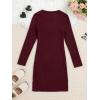 imageFloerns Girls Long Sleeve Mock Neck Rib Knit Fitted Pencil DressBurgundy