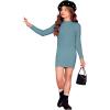 imageFloerns Girls Long Sleeve Mock Neck Rib Knit Fitted Pencil DressDusty Blue