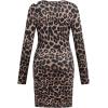 imageFloerns Girls Long Sleeve Mock Neck Rib Knit Fitted Pencil DressLeopard