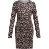 imageFloerns Girls Long Sleeve Mock Neck Rib Knit Fitted Pencil DressLeopard