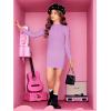 imageFloerns Girls Long Sleeve Mock Neck Rib Knit Fitted Pencil DressMauve Purple