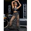 imageFloerns Womens 2 in 1 Lace Sheer Mesh High Waist Galaxy Print A Line Maxi SkirtBlack Star