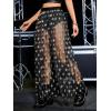 imageFloerns Womens 2 in 1 Lace Sheer Mesh High Waist Galaxy Print A Line Maxi SkirtBlack Star