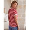 imageFloerns Womens Casual Striped Crew Neck Short Sleeve T Shirts Tee TopsA Red and White
