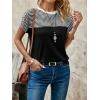 imageFloerns Womens Casual Striped Crew Neck Short Sleeve T Shirts Tee TopsBlack Ink White