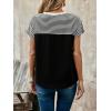 imageFloerns Womens Casual Striped Crew Neck Short Sleeve T Shirts Tee TopsBlack Ink White