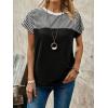imageFloerns Womens Casual Striped Crew Neck Short Sleeve T Shirts Tee TopsBlack Ink White