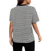 imageFloerns Womens Casual Striped Crew Neck Short Sleeve T Shirts Tee TopsBlack White Multi