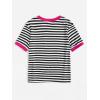 imageFloerns Womens Casual Striped Crew Neck Short Sleeve T Shirts Tee TopsBlack White Pink Multi