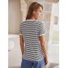 imageFloerns Womens Casual Striped Crew Neck Short Sleeve T Shirts Tee TopsBlack and White