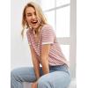 imageFloerns Womens Casual Striped Crew Neck Short Sleeve T Shirts Tee TopsDusty Pink