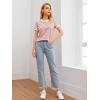 imageFloerns Womens Casual Striped Crew Neck Short Sleeve T Shirts Tee TopsDusty Pink