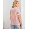 imageFloerns Womens Casual Striped Crew Neck Short Sleeve T Shirts Tee TopsDusty Pink