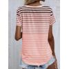 imageFloerns Womens Casual Striped Crew Neck Short Sleeve T Shirts Tee TopsLight Pink