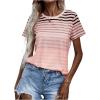 imageFloerns Womens Casual Striped Crew Neck Short Sleeve T Shirts Tee TopsLight Pink