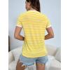 imageFloerns Womens Casual Striped Crew Neck Short Sleeve T Shirts Tee TopsYellow