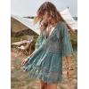 imageFloerns Womens Contrast Lace Plunging V Neck Bikini Cover Up Beach Dress Bathing SuitA Green