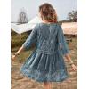 imageFloerns Womens Contrast Lace Plunging V Neck Bikini Cover Up Beach Dress Bathing SuitSky Blue