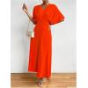 imageFloerns Womens V Neck Half Sleeve Ruched Cocktail Evening A Line Long DressBurnt Orange