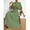 imageFloerns Womens V Neck Half Sleeve Ruched Cocktail Evening A Line Long DressMint Green