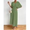 imageFloerns Womens V Neck Half Sleeve Ruched Cocktail Evening A Line Long DressMint Green