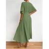 imageFloerns Womens V Neck Half Sleeve Ruched Cocktail Evening A Line Long DressMint Green