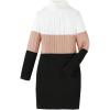 imageFloerns Girls Long Sleeve Mock Neck Rib Knit Fitted Pencil DressBlack Multi