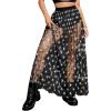 imageFloerns Womens 2 in 1 Lace Sheer Mesh High Waist Galaxy Print A Line Maxi SkirtBlack Star