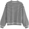 imageFloerns Womens Drop Shoulder Striped Long Sleeve SweatshirtA Black and White