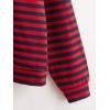 imageFloerns Womens Drop Shoulder Striped Long Sleeve SweatshirtBlack and Red
