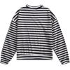 imageFloerns Womens Drop Shoulder Striped Long Sleeve SweatshirtNavy