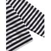imageFloerns Womens Drop Shoulder Striped Long Sleeve SweatshirtNavy